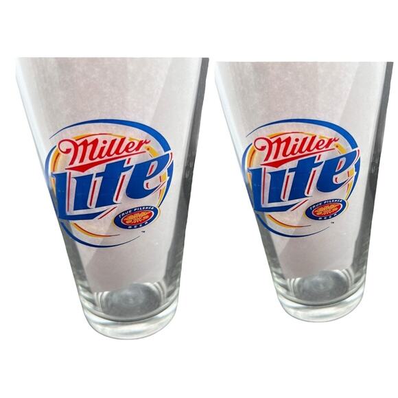 2 Harley Davidson 100th Anniversary Clear Pint Glasses 1993-2003 Miller Lite VTG - Picture 1 of 9
